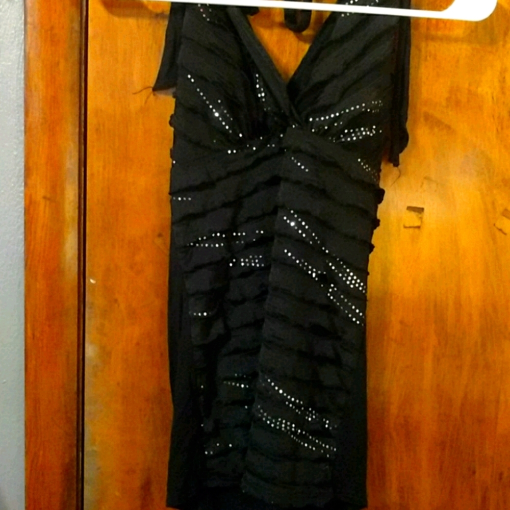 Strapless black bling